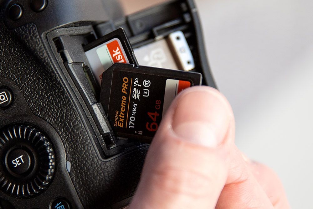 Inserting and formatting memory cards photographic example